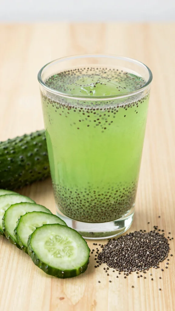 12 Cooling Cucumber Juice Recipes for Ultimate Hydration - 12. Cucumber Chia Refresh 1
