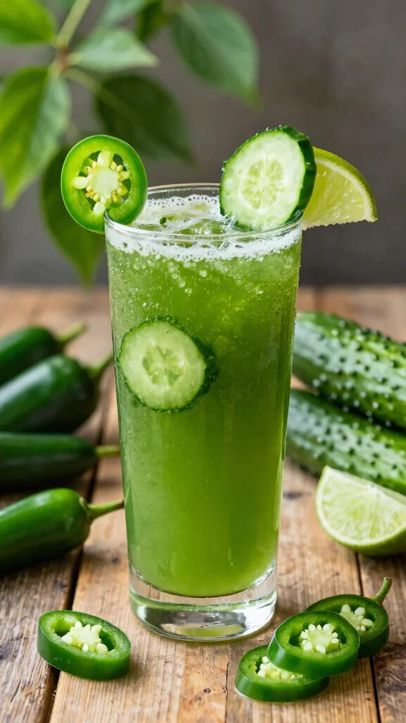 12 Cooling Cucumber Juice Recipes for Ultimate Hydration - 4. Spicy Cucumber Jalapeño Juice 1