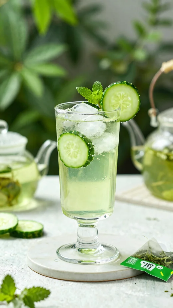 12 Cooling Cucumber Juice Recipes for Ultimate Hydration - 8. Cucumber Green Tea Spritz 1