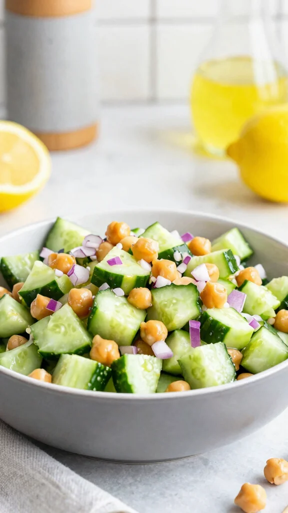 12 Cucumber Salads That Are Cool, Crisp, and Easy - 12. Zesty Cucumber Salad with Chickpeas 1