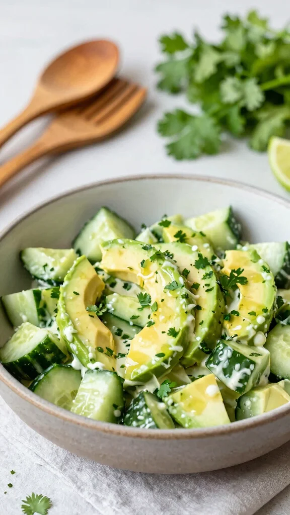 12 Cucumber Salads That Are Cool, Crisp, and Easy - 5. Creamy Avocado Cucumber Salad 1