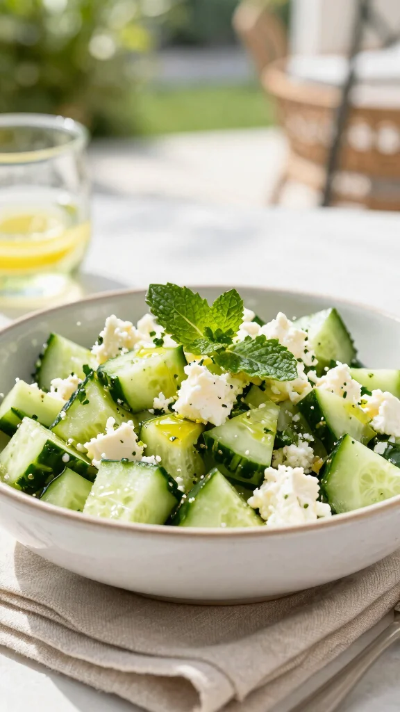 12 Cucumber Salads That Are Cool, Crisp, and Easy - 7. Cucumber and Feta Salad with Mint 1