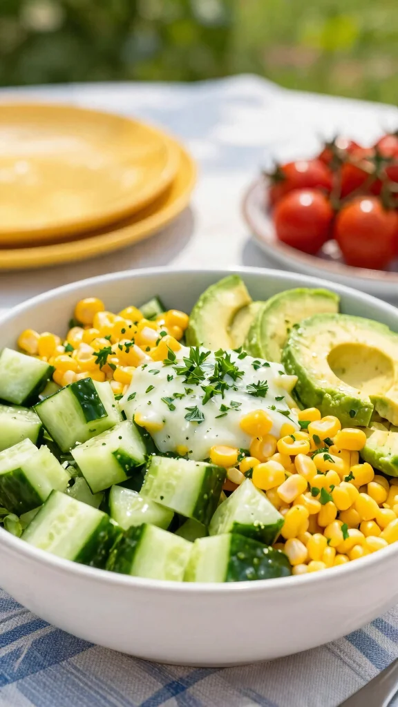 12 Cucumber Salads That Are Cool, Crisp, and Easy - 9. Cucumber, Corn, and Avocado Salad 1