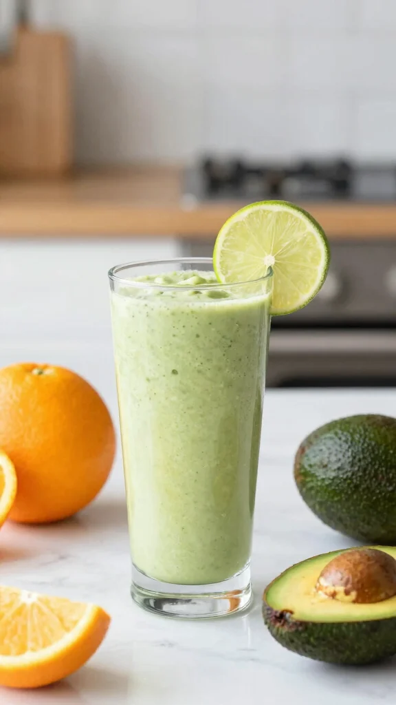 12 Detox Juice Recipes for Liver and Kidney Cleanse Naturally - 11. Avocado Citrus Smoothie 1