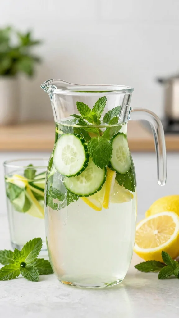 12 Detox Juice Recipes for Liver and Kidney Cleanse Naturally - 12. Minty Detox Water 1
