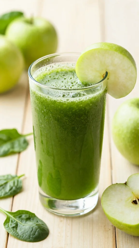 12 Detox Juice Recipes for Liver and Kidney Cleanse Naturally - 7. Spinach and Green Apple Splash 1