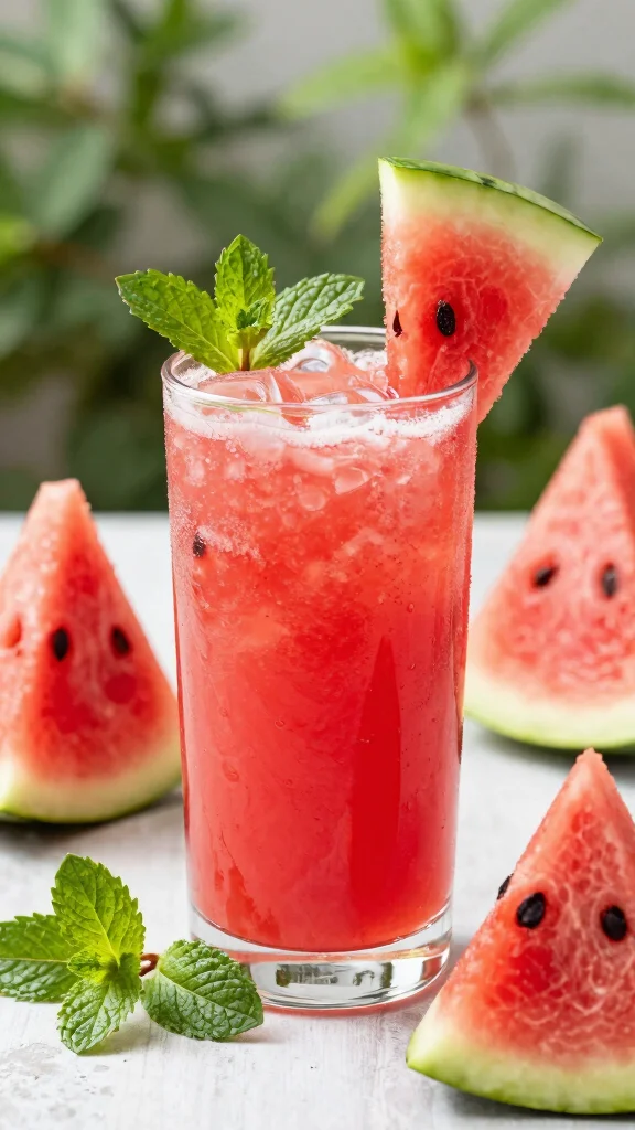 12 Detox Juice Recipes for Liver and Kidney Cleanse Naturally - 8. Watermelon Mint Refresher 1