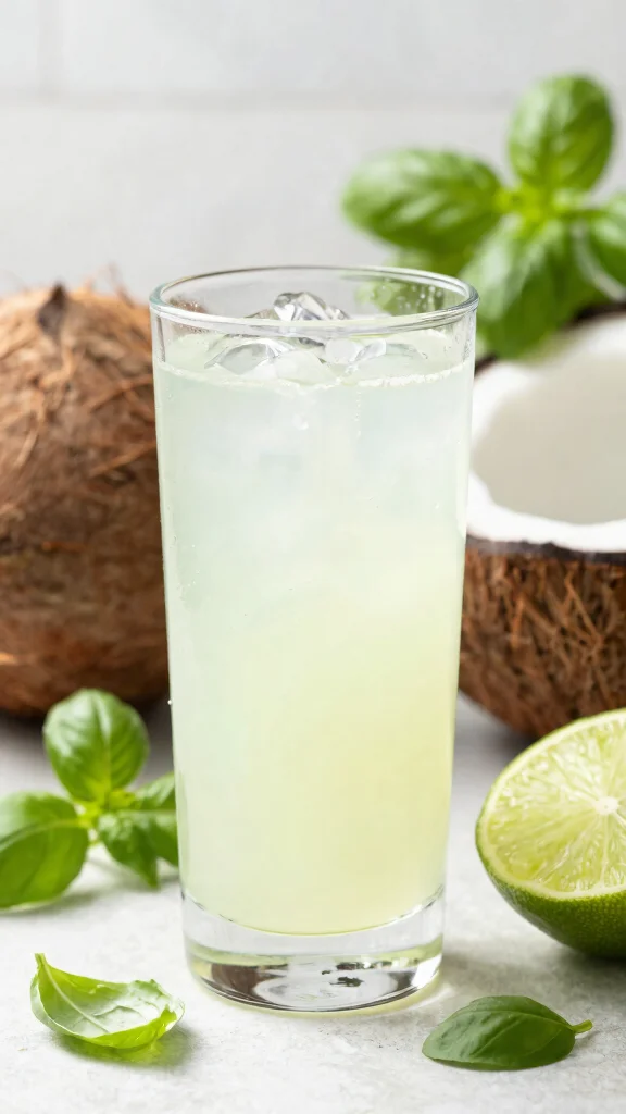 12 Detoxifying Juice Recipes for Acne and Clear Skin - 11. Coconut Basil Detox Juice 1