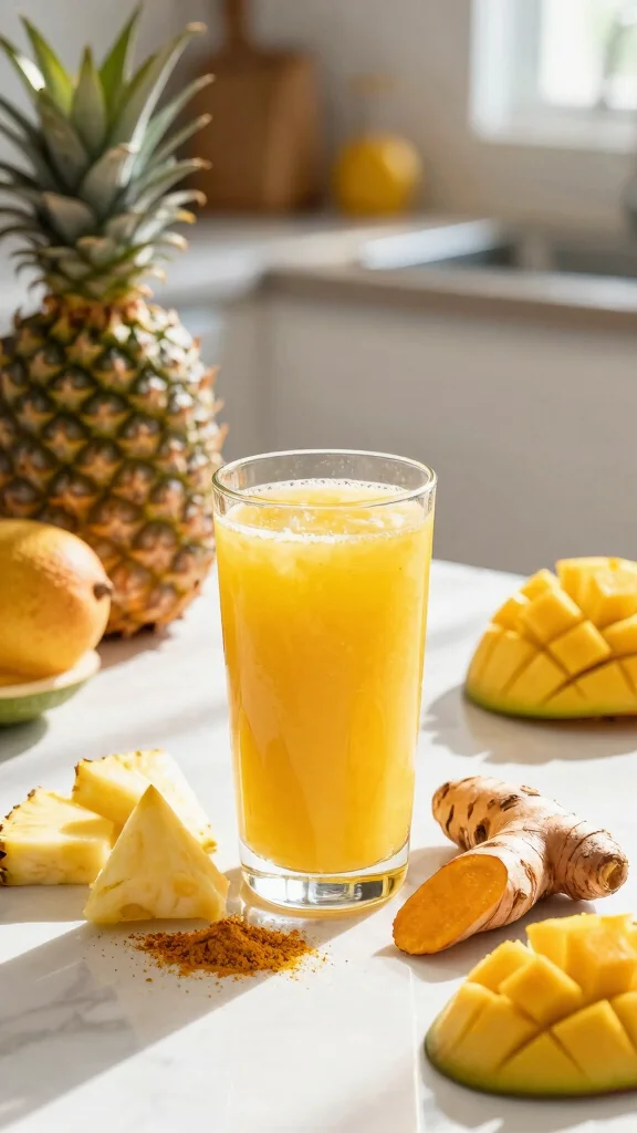 12 Detoxifying Juice Recipes for Acne and Clear Skin - 4. Tropical Turmeric Juice 1