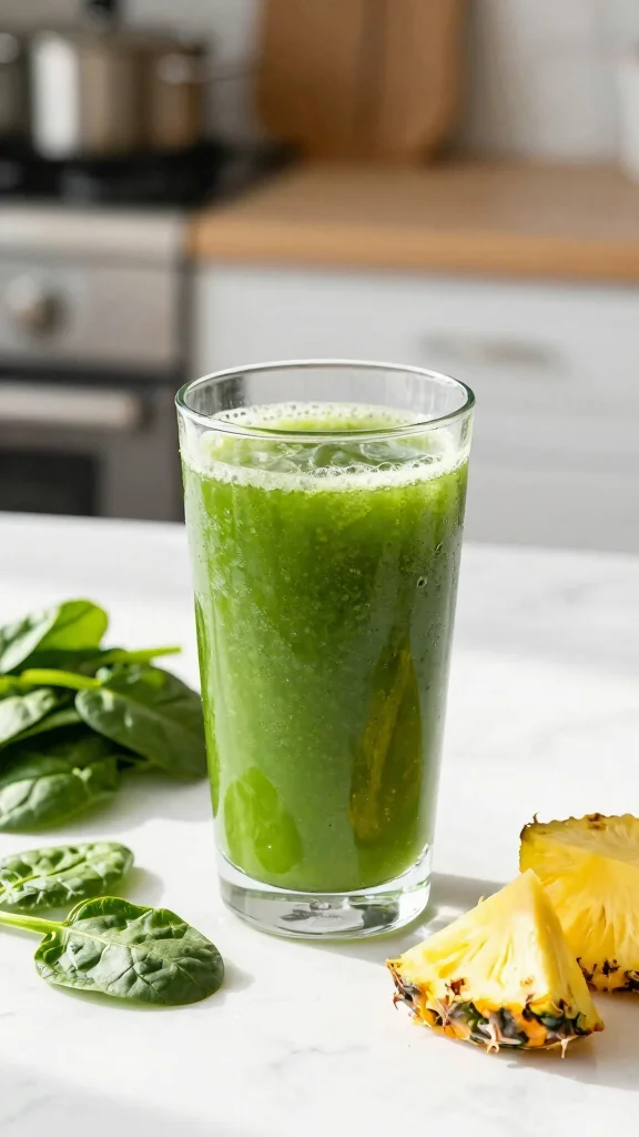 12 Easy Homemade Juice Recipes to Make at Home - 11. Pineapple Spinach Juice 1