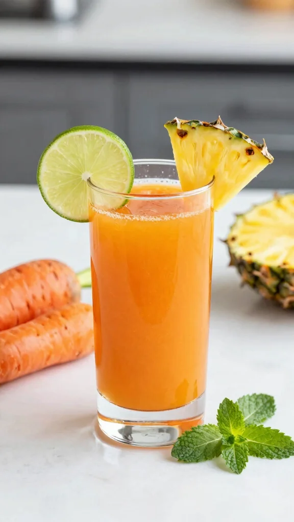 12 Easy Homemade Juice Recipes to Make at Home - 4. Tropical Carrot Pineapple Juice 1