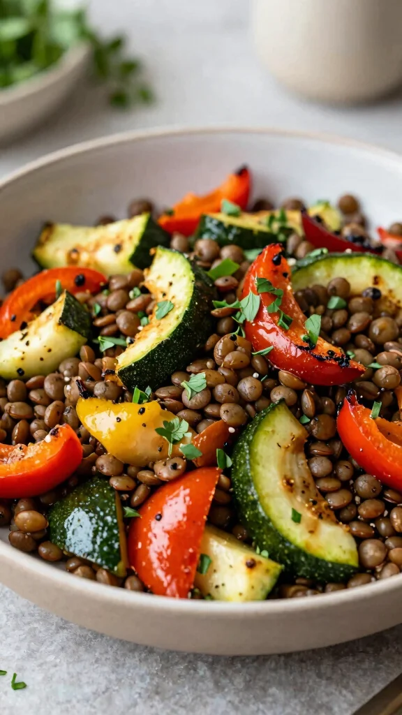12 Filling Salads You Can Eat as a Full Meal - 11. Lentil Salad with Roasted Vegetables 1