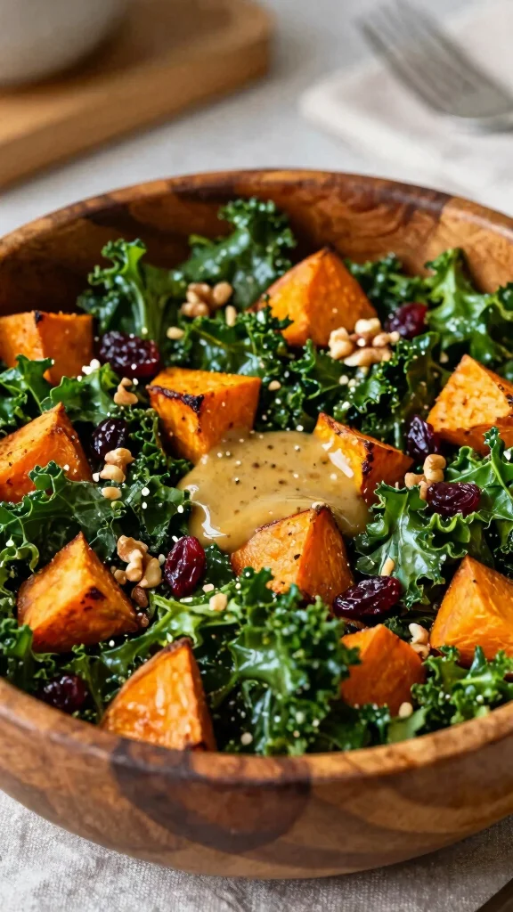 12 Filling Salads You Can Eat as a Full Meal - 6. Sweet Potato and Kale Salad 1