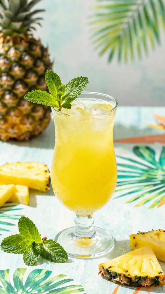 12 Healthy Juice Recipes Made with Real Fruits and Veggies - 4. Tropical Pineapple Mint Juice 1