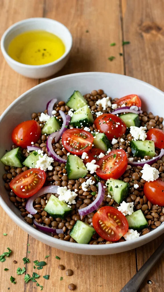 12 Healthy Salads Recipes for Easy Everyday Meals - 11. Lentil Salad with Feta 1