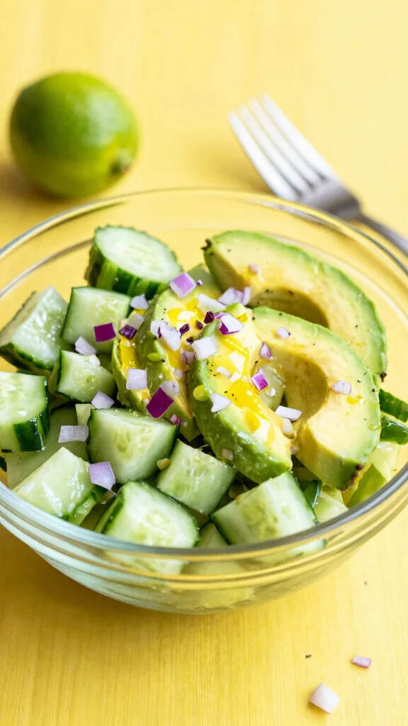 12 Healthy Salads Recipes for Easy Everyday Meals - 6. Cucumber and Avocado Salad 1