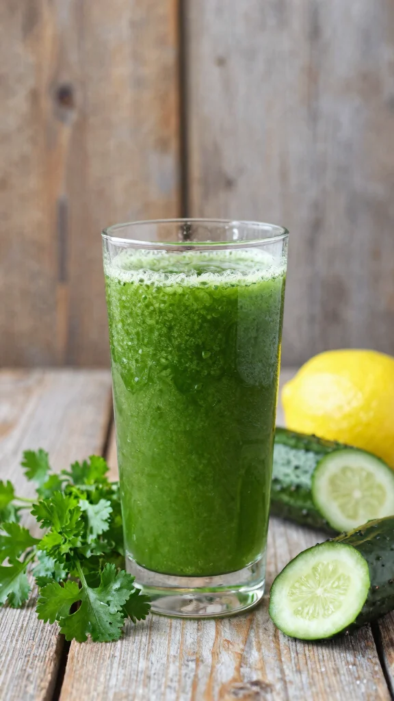 12 Heart-Healthy Juice Recipes to Lower Blood Pressure - 9. Herbal Green Detox Juice 1