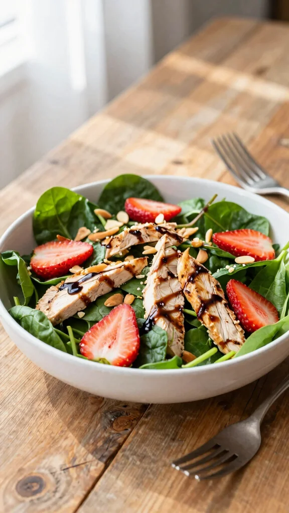 12 High Protein Salads That Keep You Full Longer - 3. Spinach and Grilled Chicken Salad 1