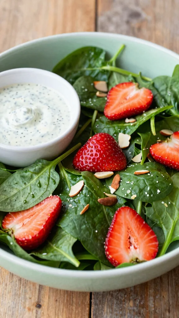12 Homemade Salads Better Than Store-Bought - 3. Spinach & Strawberry Salad with Poppy Seed Dressing 1