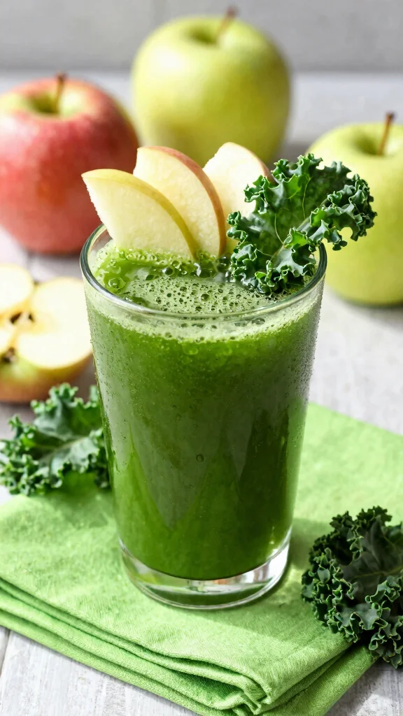 12 Juice Detox Recipes with Fresh Produce and Bold Flavor - 9. Apple Kale Cleanse Juice 1