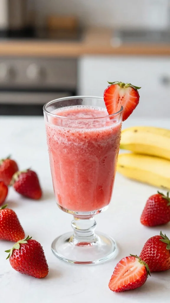 12 Juice Recipes for Beginners Using Simple Ingredients - 6. Strawberry Banana Smoothie Juice 1