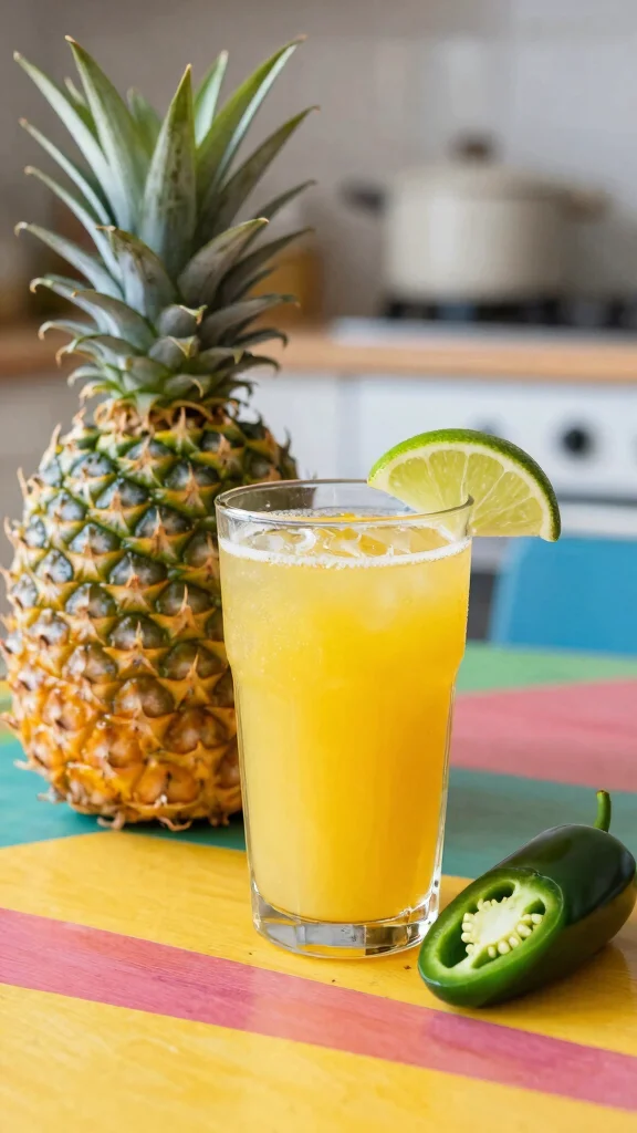 12 Juice Recipes for Beginners Using Simple Ingredients - 9. Sweet and Spicy Pineapple Jalapeño Juice 1