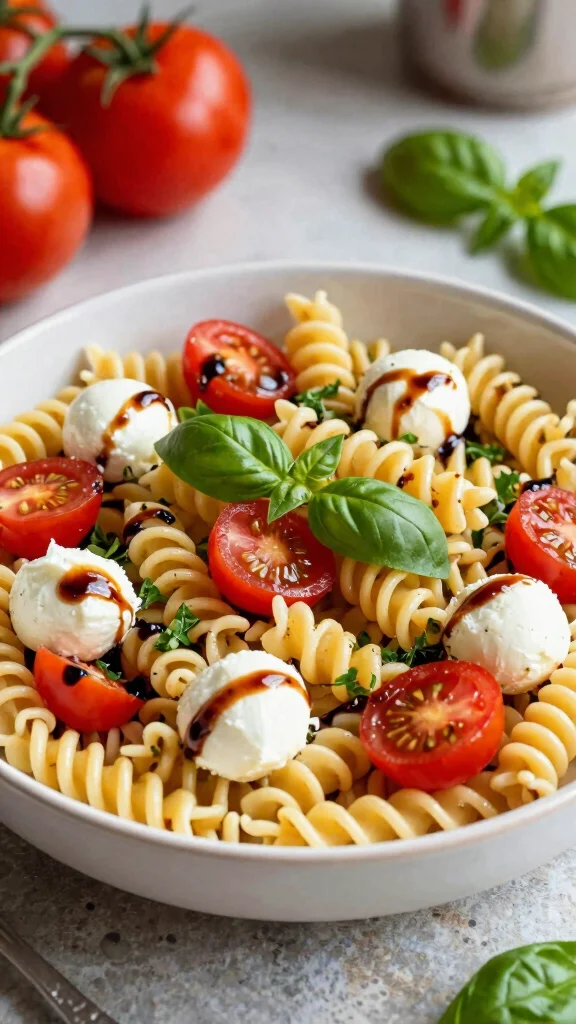 12 Mediterranean Salads Packed with Fresh Flavor - 7. Caprese Pasta Salad 1