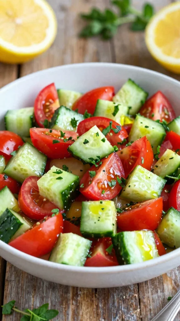 12 Mediterranean Salads Packed with Fresh Flavor - 8. Cucumber and Tomato Salad 1