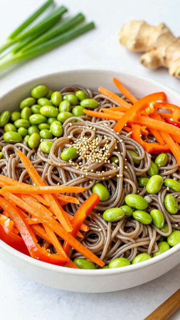 12 Protein-Packed Salads for Lunch and Dinner - 7. Asian Noodle Salad with Edamame 1