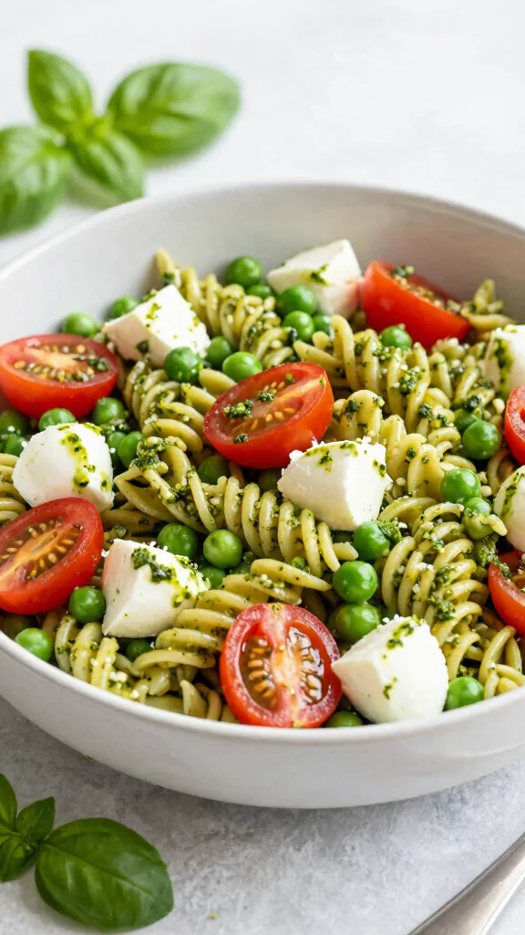 12 Protein-Packed Salads for Lunch and Dinner - 9. Pesto Pasta Salad with Peas 1