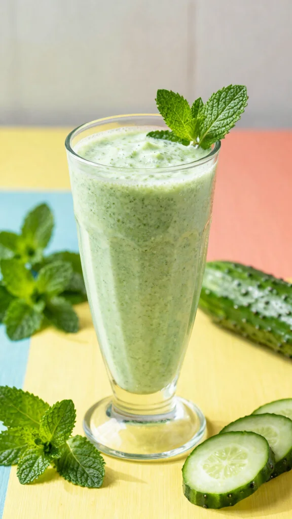 12 Refreshing Cucumber and Mint Juice Recipes for Summer - 12. Cucumber Mint Smoothie 1
