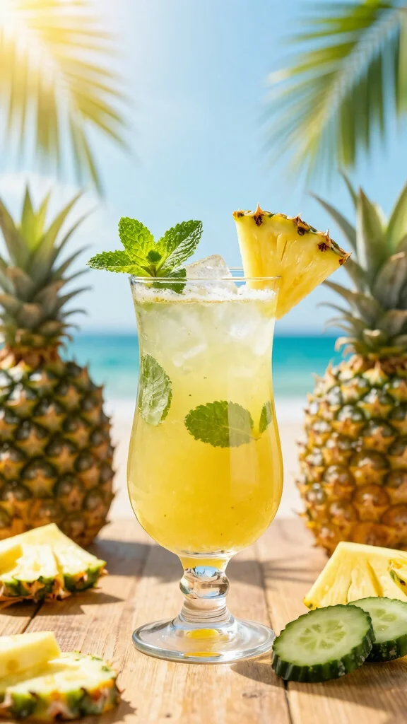 12 Refreshing Cucumber and Mint Juice Recipes for Summer - 6. Pineapple Cucumber Mint Juice 1