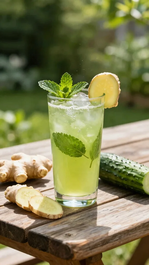 12 Refreshing Cucumber and Mint Juice Recipes for Summer - 8. Ginger Mint Cucumber Juice 1