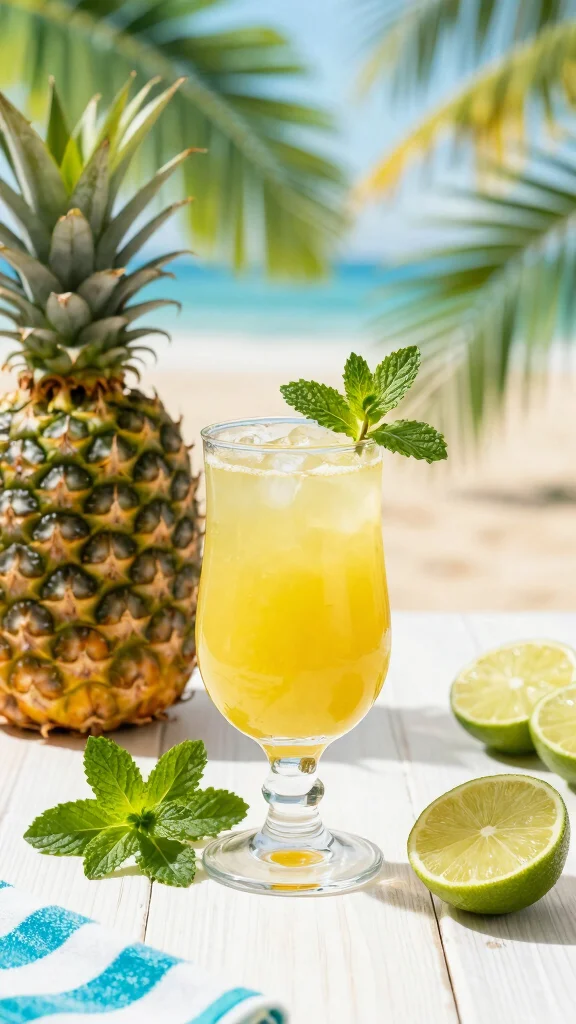 12 Refreshing Juice Recipes for Glowing, Radiant Skin - 3. Tropical Pineapple Mint Juice 1