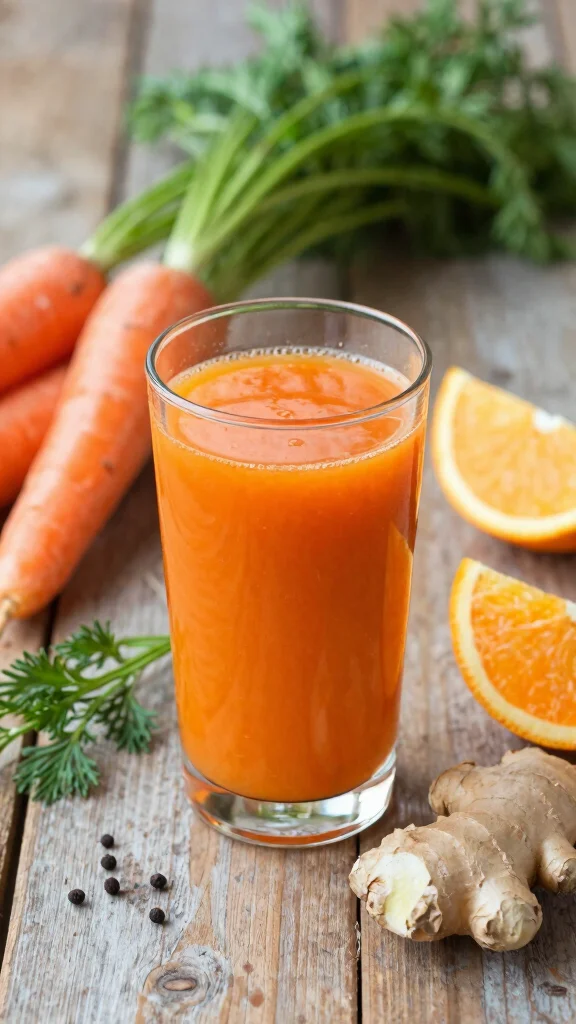 12 Refreshing Juice Recipes for Glowing, Radiant Skin - 6. Carrot Ginger Glow Juice 1