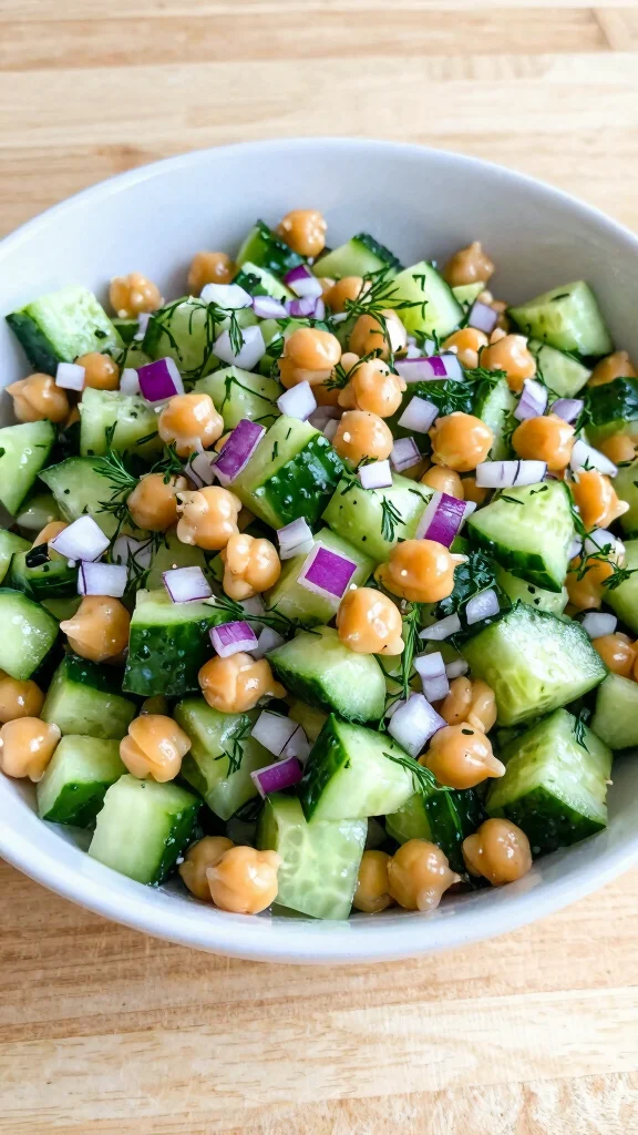 12 Salads Without Lettuce That Are Fresh and Flavorful - 7. Chickpea Salad with Cucumber and Dill 1