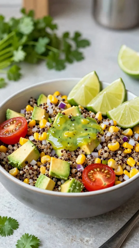 12 Salads and Dressings for Crisp Homemade Meals - 2. Quinoa Salad with Avocado and Lime Dressing 1