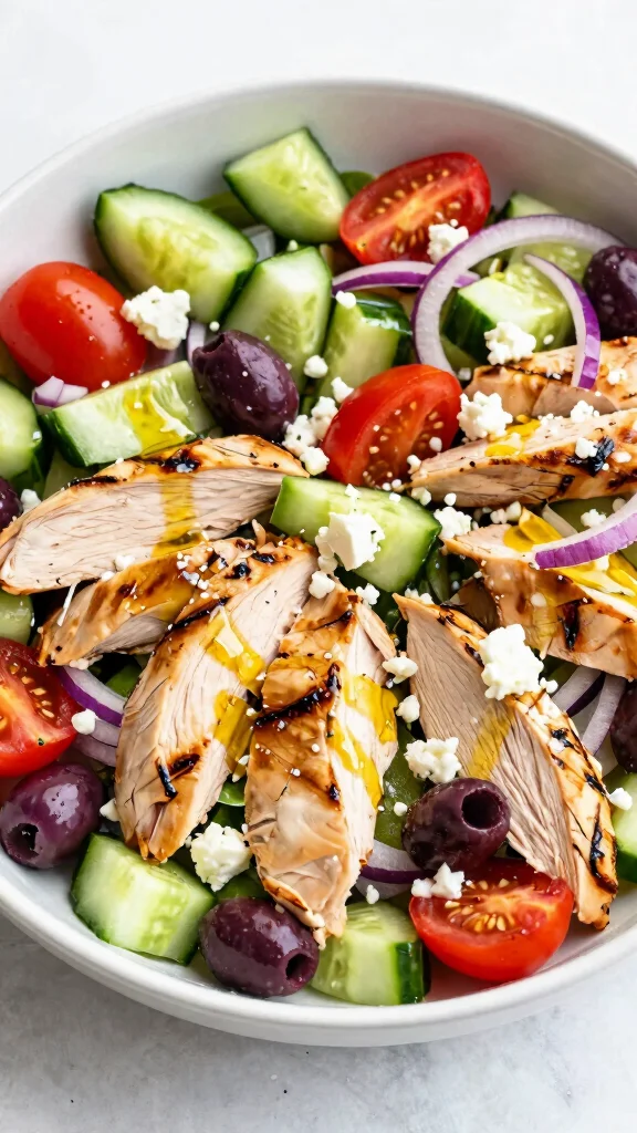 12 Salads with Chicken for Light Lunch and Dinner Ideas - 12. Greek Chicken Salad 1