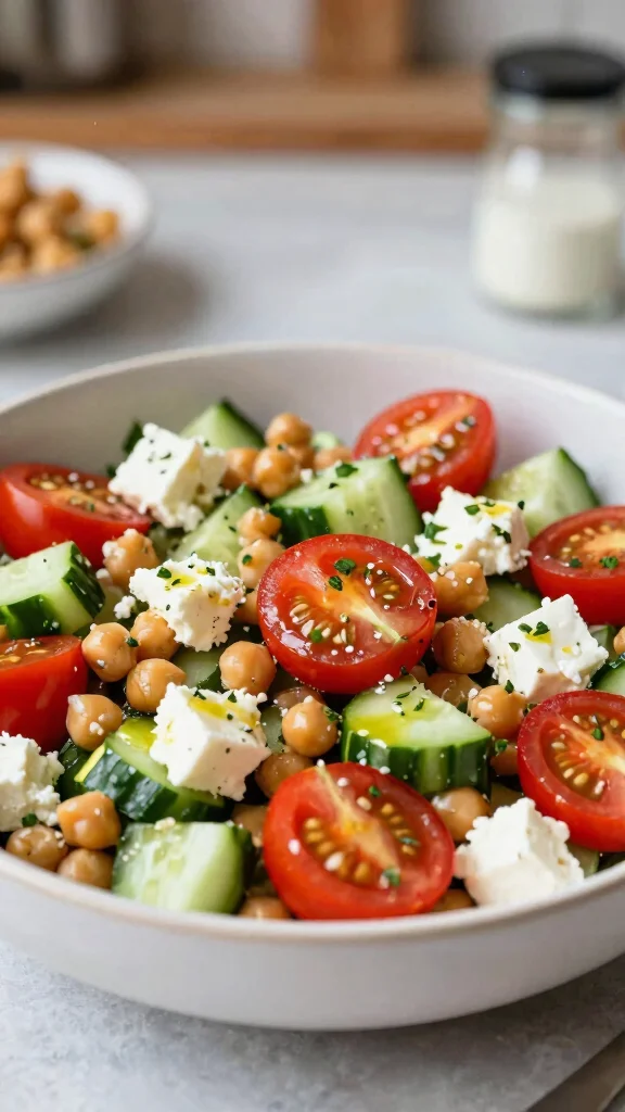 12 Salads with Chickpeas That Are Cheap and Filling - 12. Chickpea and Feta Salad 1