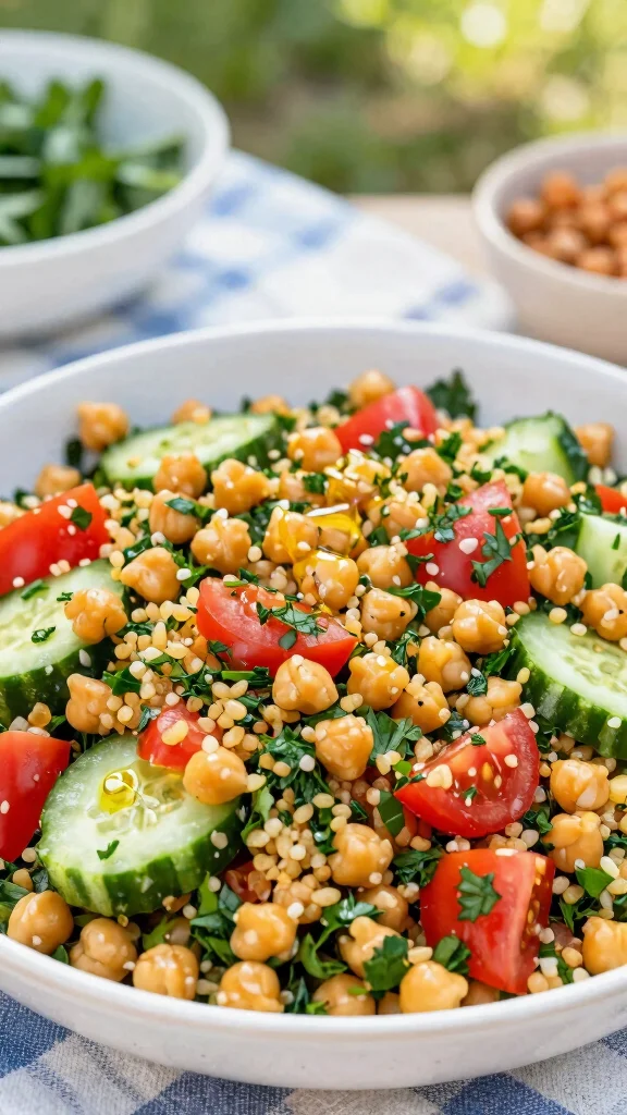 12 Salads with Chickpeas That Are Cheap and Filling - 9. Chickpea Tabbouleh Salad 1