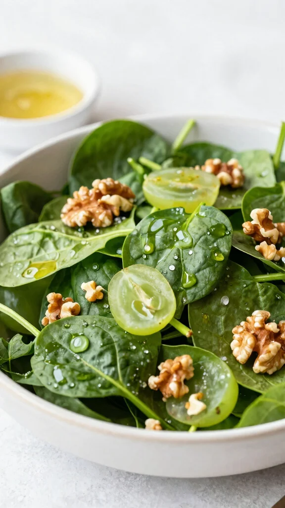 12 Spinach Salads for Healthy Everyday Eating - 12. Spinach Salad with Grapes and Walnuts 1