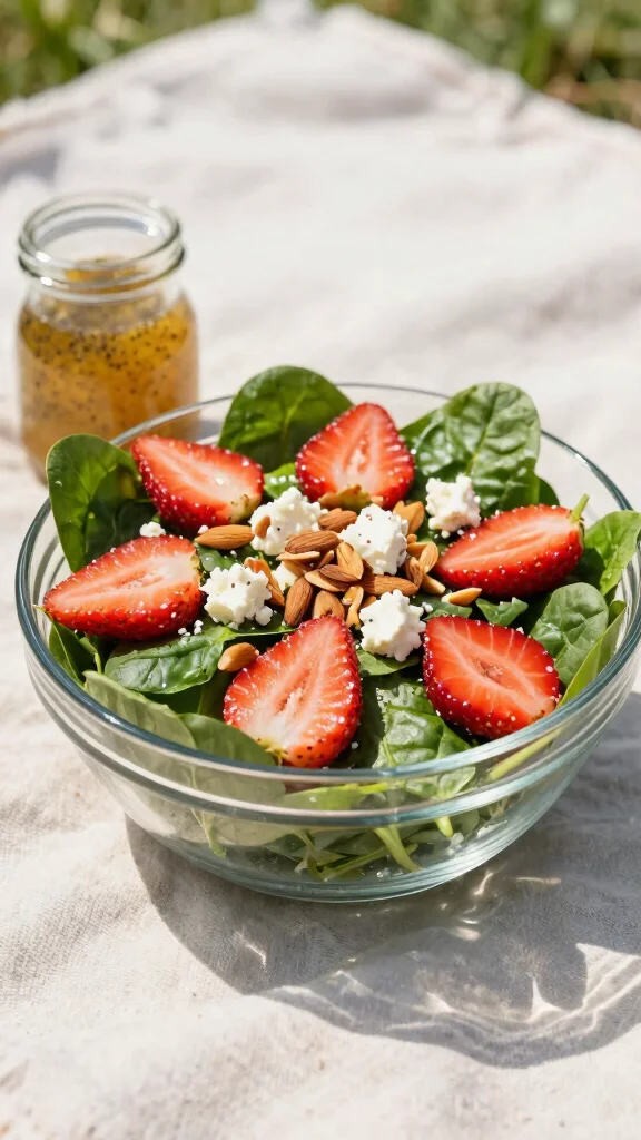 12 Spinach Salads for Healthy Everyday Eating - 2. Spinach & Strawberry Salad with Poppy Seed Dressing 1
