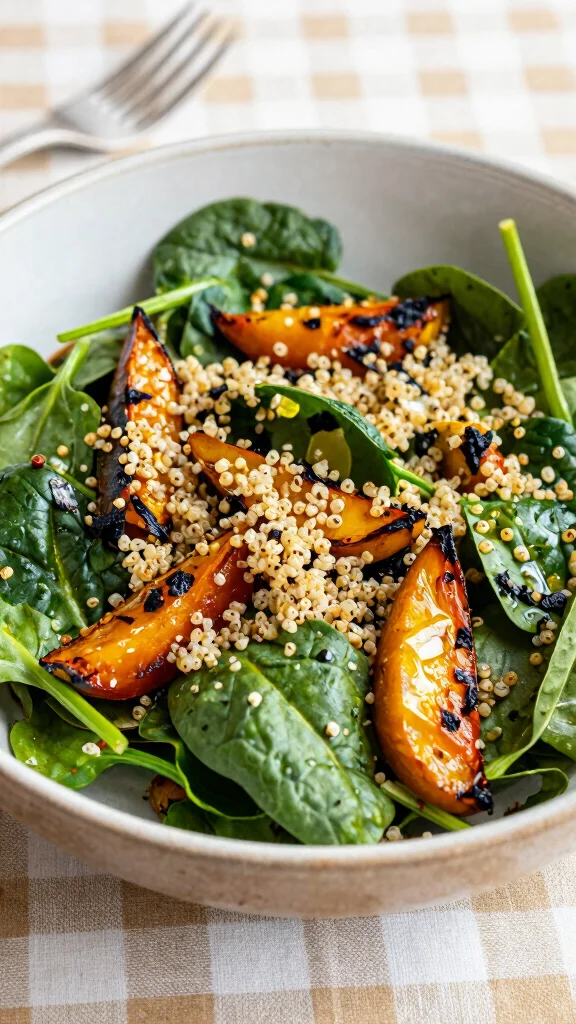12 Spinach Salads for Healthy Everyday Eating - 5. Spinach Salad with Quinoa and Roasted Vegetables 1