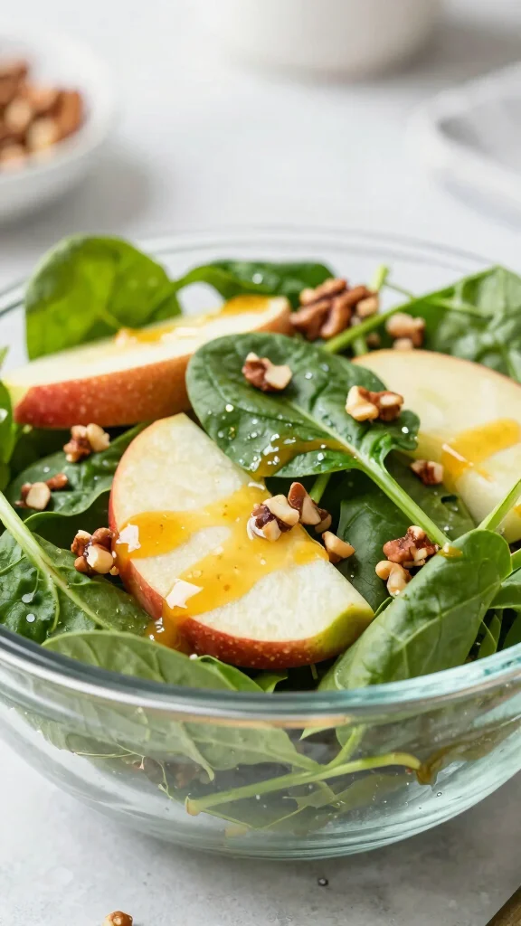 12 Spinach Salads for Healthy Everyday Eating - 7. Spinach Salad with Apples and Pecans 1