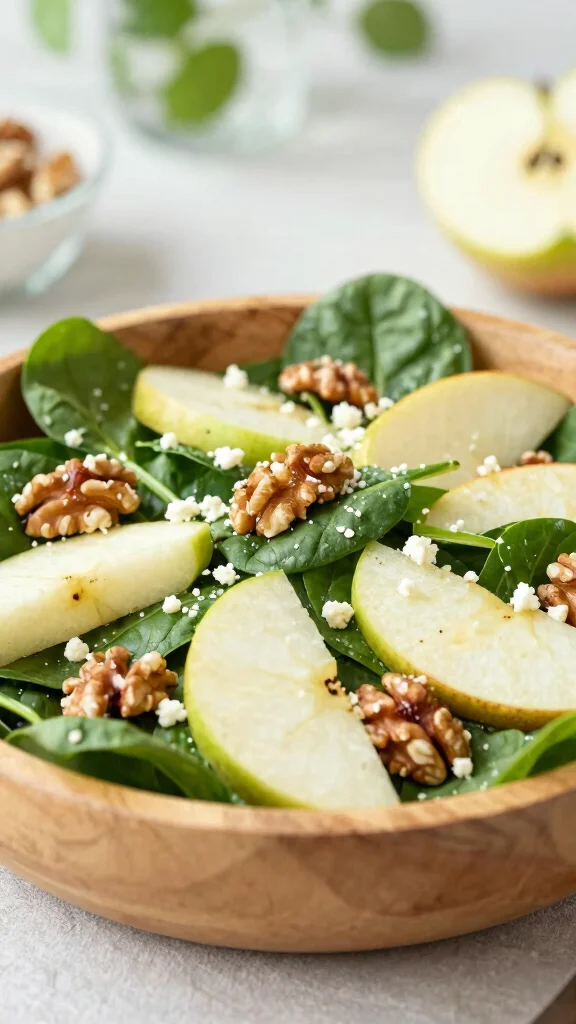 12 Vegan Salads That Are Anything but Boring - 11. Apple & Walnut Spinach Salad 1