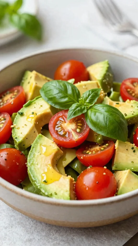 12 Vegan Salads That Are Anything but Boring - 8. Creamy Avocado & Tomato Salad 1