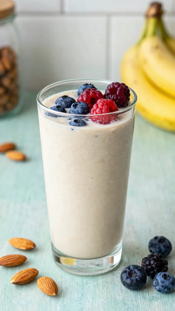 14 Energizing Juice Recipes to Boost Your Metabolism - 14. Almond Berry Smoothie 1