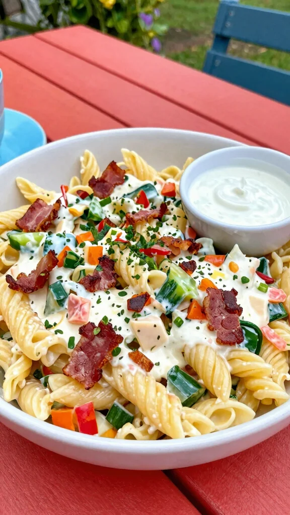 15 Easy Pasta Salads for Quick Family Meals - 7. Bacon Ranch Pasta Salad 1