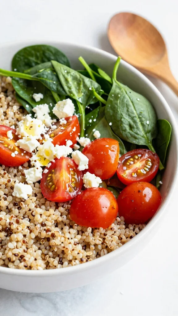 15 Easy Salads You Can Throw Together Fast - 2. Quinoa Spinach Salad 1