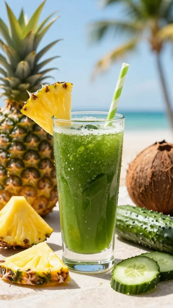 15 Health Juice Recipes for Everyday Wellness and Energy - 4. Tropical Green Detox Juice 1